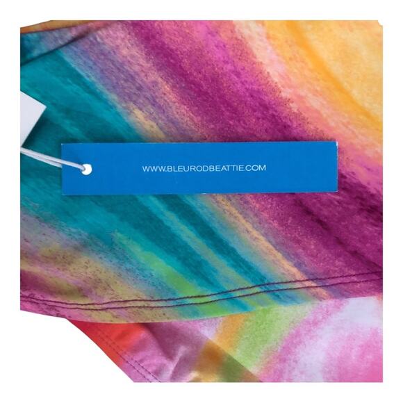 Bleu Rod Beattie NWT Multi Brushstroke Front Band Colorful Bikini Bottom Size 14 - Picture 7 of 16